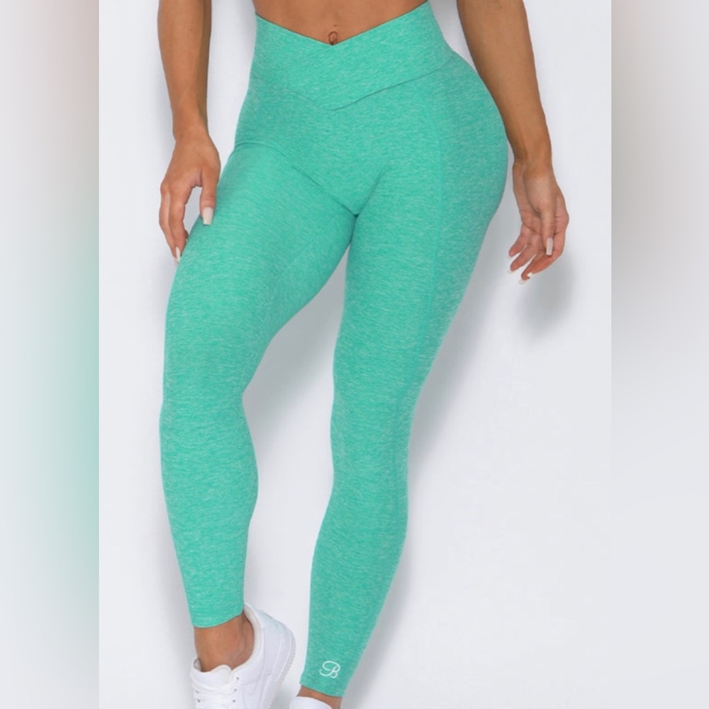 Bombshell Sportswear High-Waist Seamless Leggings in Aqua Green